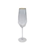 Champagne Glass Diamond Gold Rim