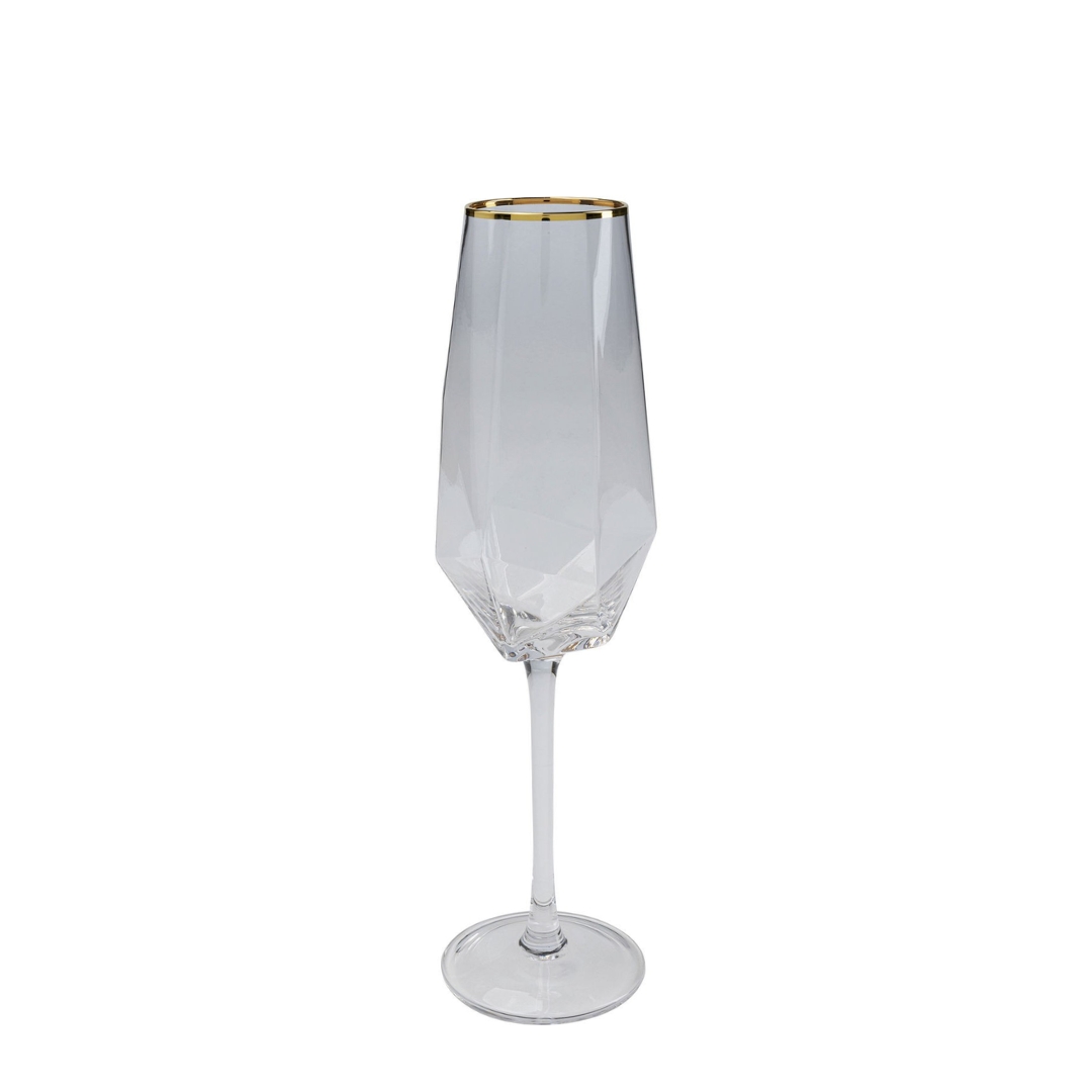 Champagne Glass Diamond Gold Rim 1 Champagne Glass Diamond Gold Rim