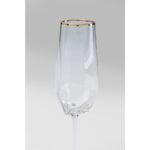 Champagne Glass Diamond Gold Rim (10)
