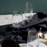 Champagne Glass Diamond Gold Rim (7)