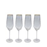 Champagne Glass Diamond Gold Rim (9)