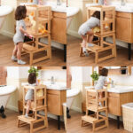 Children's Learning Tower Chiquel Montessori style Natural 45.7x51x90cm (7)