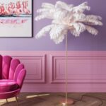 Floor Lamp Feather Palm White 165cm (4)