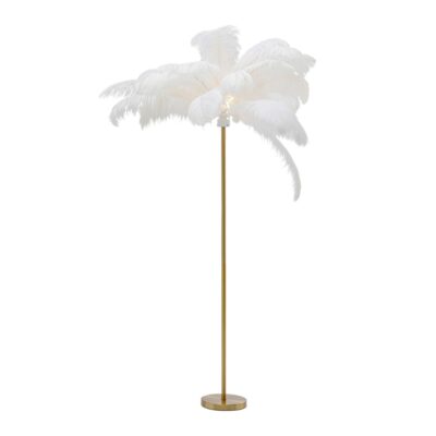 Floor Lamp Feather Palm White 165cm