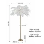 Floor Lamp Feather Palm White 165cm (8)