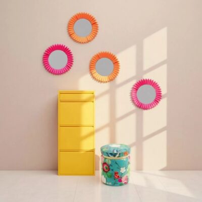 Tabure Çiçek Ateşi Mavi Ø39cm (3)