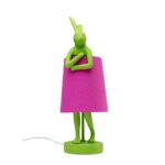 Table Lamp Animal Rabbit Green Pink 50cm
