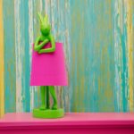 Table Lamp Animal Rabbit Green Pink 50cm (2)
