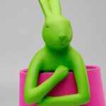 Table Lamp Animal Rabbit Green Pink 50cm (8)