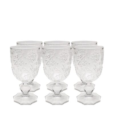 Wine Glass Ice Flowers Clear (6 part) (6)