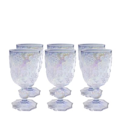 Wine Glass Ice Flowers Colore (6 part)