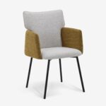 Chair Armchair Beige Mustard Black
