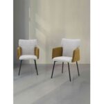Chair Armchair Beige Mustard Black (4)