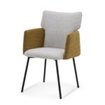 Chair Armchair Beige Mustard Black (5)
