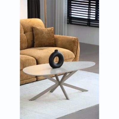 Coffee Table Caspian Latte Marble Grey 120x60cm (2)