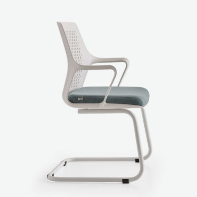 Office Chair Flat White Blue