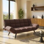 Sofa Bed Freddo Velvet Brown 181cm (2)