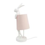 Table Lamp Animal Rabbit White Rose 50cm (10)