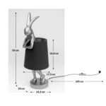 Table Lamp Animal Rabbit White Rose 50cm (15)