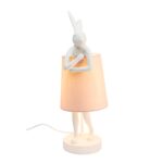 Table Lamp Animal Rabbit White Rose 50cm