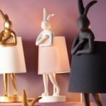 Table Lamp Animal Rabbit White Rose 50cm (3)