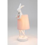 Table Lamp Animal Rabbit White Rose 50cm (5)