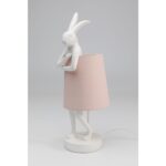 Table Lamp Animal Rabbit White Rose 50cm (6)