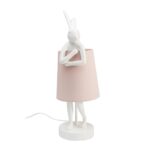 Table Lamp Animal Rabbit White Rose 50cm (7)