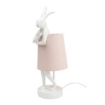 Table Lamp Animal Rabbit White Rose 50cm (9)