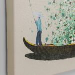 Kanvas Tablo Çiçekli Tekne Bej Yeşil 40x50cm (8)