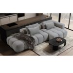 Divan këndor Paris Gri e çelët 330 cm
