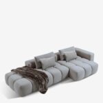 Divan këndor Paris Gri e çelët 330cm (6)