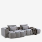 Divan këndor Paris Gri e çelët 330cm (9)