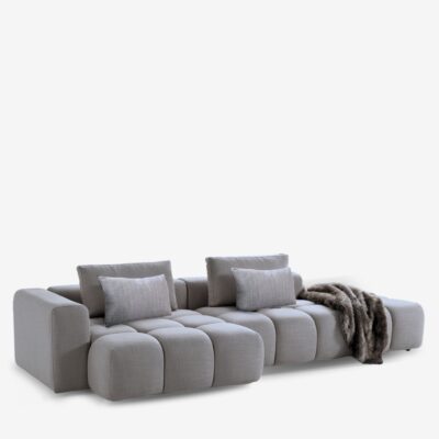 Divan këndor Paris Gri e çelët 330cm (9)