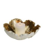 Deco Bowl Flower Bloom Cream Gold Ø20cm (4)