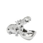 Deco Figurine Hungry Hippo Silver 17cm