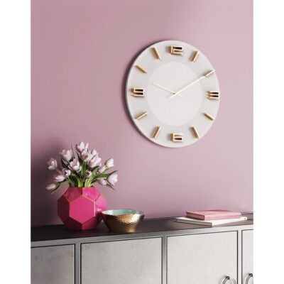 Wall Clock Leonardo White Gold Ø49cm (3)