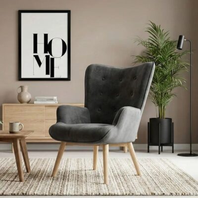 Armchair Fluffy Anthracite Natural (2)