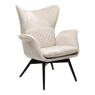 Armchair Tudor Velvet Creme