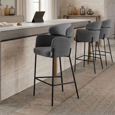 Bar Stool Tolerse Light Gray Black (2)