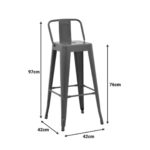Bar Stool With Backrest Utopia Anthracite (11)