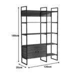 Полица за книги Ромбо орев црна 120x180 см (10)