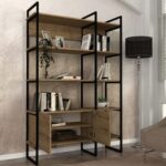 Полица за книги Ромбо орев црна 120x180 см (4)