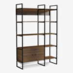 Полица за книги Ромбо орев црна 120x180 см (5)