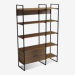 Полица за книги Ромбо орев црна 120x180 см (8)