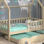 Детски кревет со фиока Бендина во стилот Монтесори, природен 70x140 см (22)
