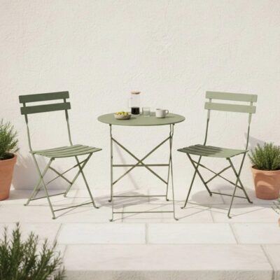 Dining Table Bistro 3pc Green Ø60cm (2)