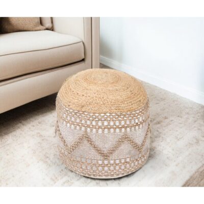 Pouf Pallo Beige Neutral Ø40cm (2)