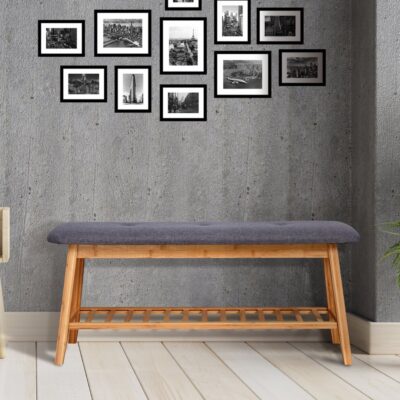 Shoe Rack Bench Zerma Natural Gray 100cm (2)