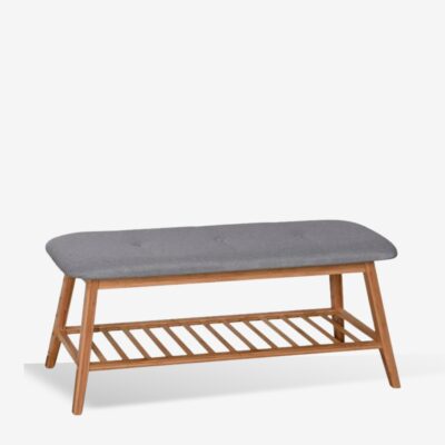Shoe Rack Bench Zerma Natural Gray 100cm